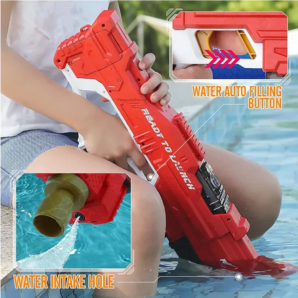 Chargeable Electric Water Gun Toy with High-Pressure Continuous Shooting 450 ml capacity Automatic water filling| Holi water Gun- Color May Vary
