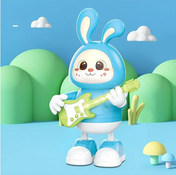 Rabbit Guitarist Cute Musician Musical Toy For Kids Dancing Bunny Musical Toys With Guitar On Hands Interactive Soothing Music And Lights Color May Vary