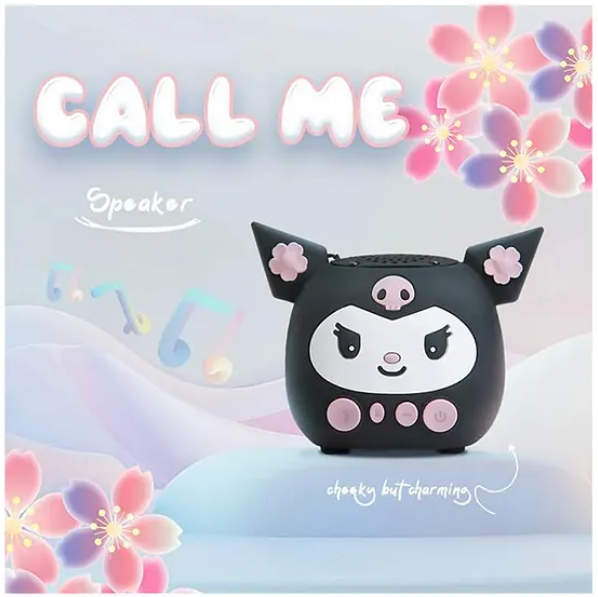 Yamama Kuromi Mini Bluetooth Speaker Cute & Portable Wireless Speaker with Powerful Sound | Kuromi Design, Compact & Travel-Friendly for Kids, Teens, and Adults- (Pack of 1 Color May Vary)