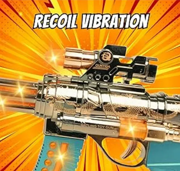 Rocky's Combat Gun Toys For Kids With Smoke Effects, Vibration, Lights & Sound Fun Entertainment Smoke Spray Gun Kids Toys (Pack of 1 Color May Vary)