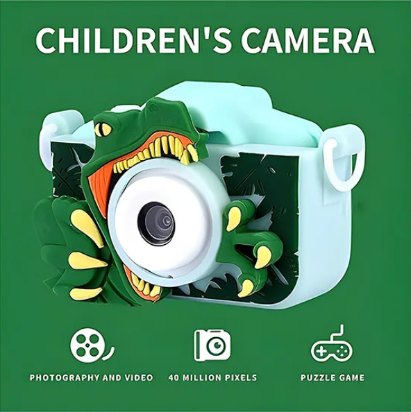 Digital Handy Portable Dinosaur Mini HD Camera For Kids Full HD 1080P 3.0 Screen With Inbuilt Games Children's Definition Camera Photos of Games Buoy Digital Cameras For Kids - Multicolor