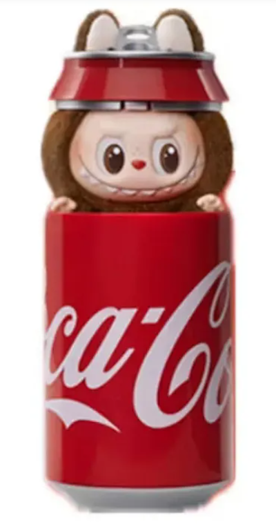 Cute Labubu Cocacola Style Vinyl Plush Keychain Mystery Box Collectible Toy for Kids & Adults (Pack of 1 - Color and Design May Vary)
