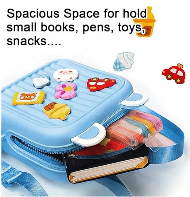 Stylish Kids Cartoon Backpack Lightweight, Durable, and Easy to Clean School bag, picnic bag for Kids (Pack of 1 Color May Vary) - Height 11.4 Inches