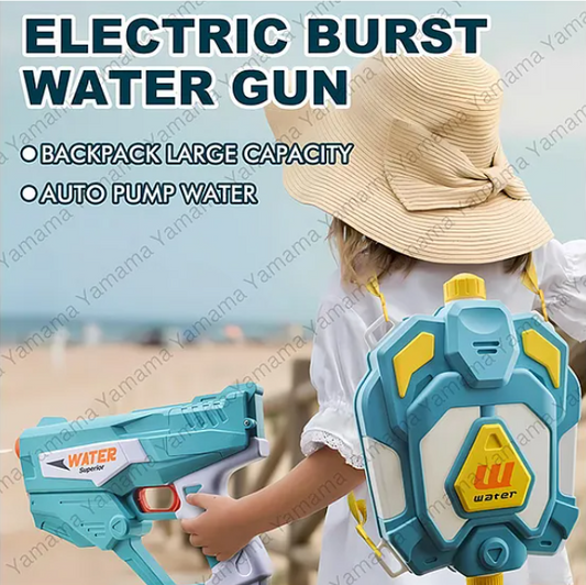 Automatic Water Gun Rechargeable, Long-Range High-Pressure holi water gun for Kids 1350ml Backpack -(Color May Vary)