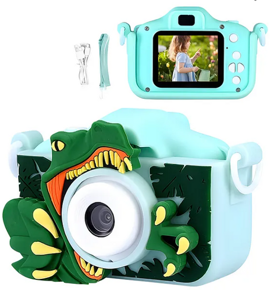 Digital Handy Portable Dinosaur Mini HD Camera For Kids Full HD 1080P 3.0 Screen With Inbuilt Games Children's Definition Camera Photos of Games Buoy Digital Cameras For Kids - Multicolor