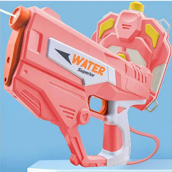 Automatic Water Gun Rechargeable, Long-Range High-Pressure holi water gun for Kids 1350ml Backpack -(Color May Vary)