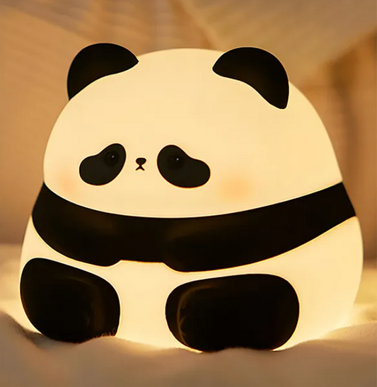 Panda Silicone Night Light Squishy LED Animal Night Light Silicone Dimmable Timed Bedside Lamp Kawaii Light Up USB Rechargeable Panda Touch Light Night Lamp Home Decor Lights With Timing Function Multicolor