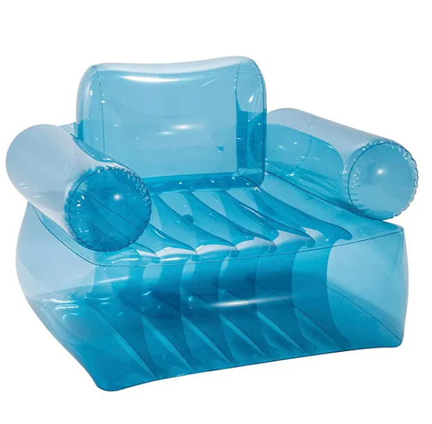 Inflatable Blue Armchair Transparent Sofa Inflatable Armchair Intex Air Furniture Blue