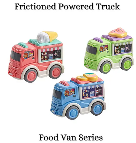 Pull-Back Food Trucks Toys for Kids | Colorful Mini Street Food Van Toy Set for Kids | Fun Entertainment Kids Toys Pack of 3 - Multicolor