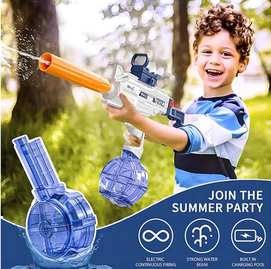 Realistic Water Gun Toys For Kids Electric UZI-SMG Water Gun Toys Repeater Automatic Water Spray Gun High Pressure Water Play Gun Toy - Multicolor