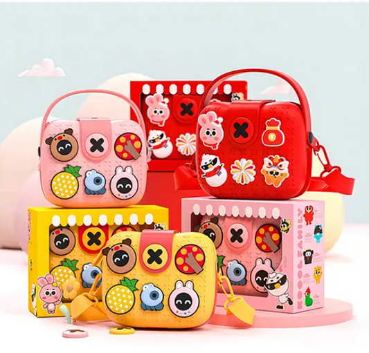 Kids Mini Purse Sling Bag with Trinkets | EVA Children Trendy Crossbody Bag for Kids with Adjustable Strap, Waterproof Design & Spacious Storage (Pack of 1 Color & Design May Vary)