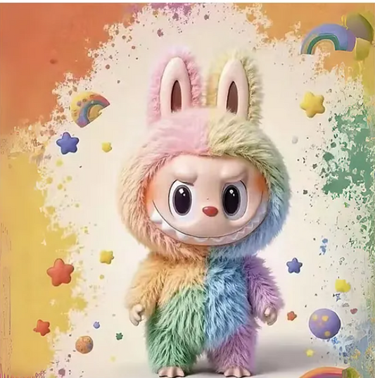 The Monsters - Rainbow Cute Doll Plush Blind Box, Monsters Blind Box Figures, Collectible Toys Home Decorations, Holiday Birthday Gifts,17cm (Pack of 1 Color and Design May Vary )