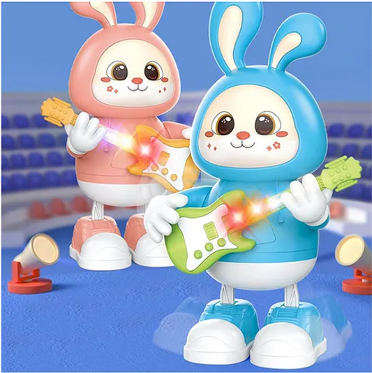 Rabbit Guitarist Cute Musician Musical Toy For Kids Dancing Bunny Musical Toys With Guitar On Hands Interactive Soothing Music And Lights Color May Vary