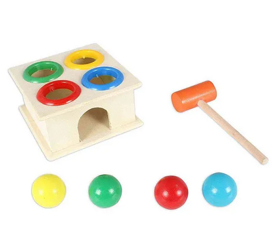 Wooden Hammer Case Game For Kids - Multicolour