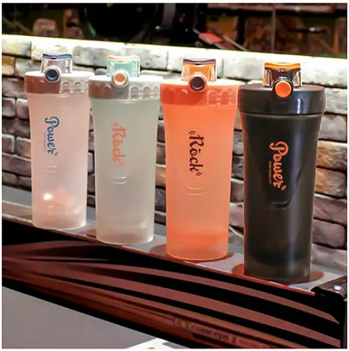 Anti Leak Spill Proof Sports Shaker Sipper Bottle with Blender Ball 700 ml (Color May Vary)