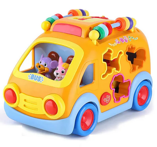 Multi Activity School Bus with Light & Music - Multicolor