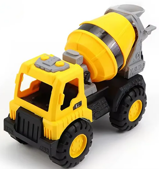 Friction Powered Construction Cement Mixer Truck Super Builder Truck Vehicle Car Toys For Kids - Multicolor