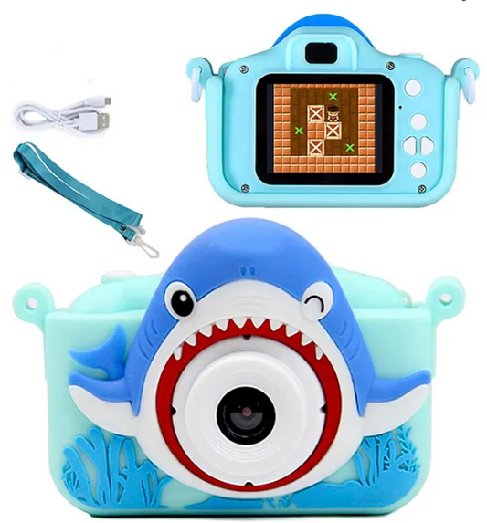 Digital Handy Portable Shark Camera Full HD 1080P 2.0 Screen with Inbuilt Game Multicolor