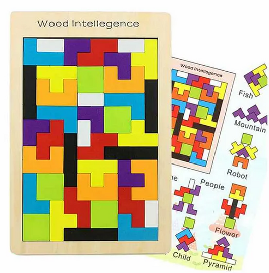 Tetris Russian Blocks Board Puzzle Multicolour - 40 Pieces