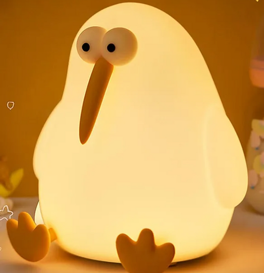 Cute Night Light For Kids Cute Kiwi Bird Silicon Night Light Super Cute Silicone Night Lamps Squishy LED Animal Night Light Silicone Dimmable Timed Bedside Lamp 3 Lighting Modes, USB Rechargeable Touch Light Night Lamp - Multicolor