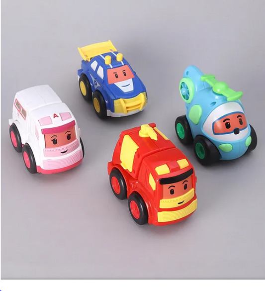 Friction Powered Rescue Team Toy Car Set For Kids 4 pieces - Multicolor