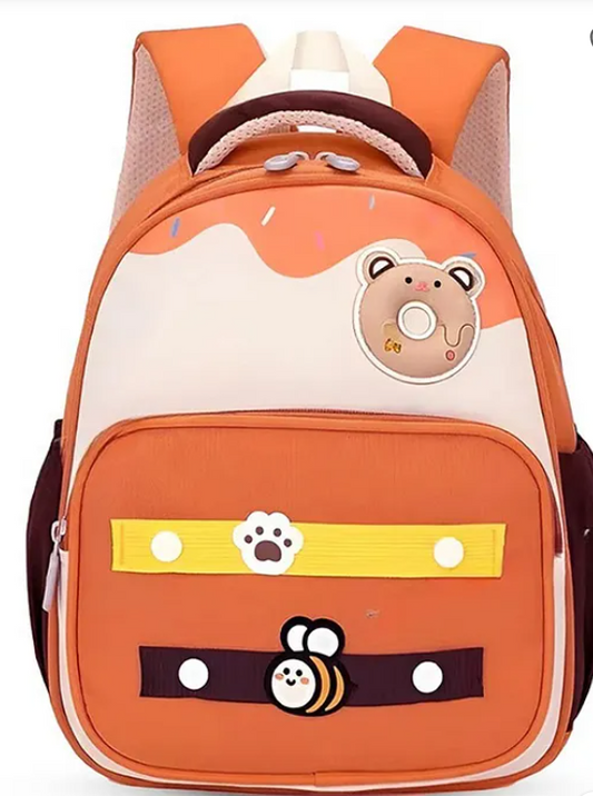 Cute Bee And Bear Backpack For Kids With Adjustable Straps Premium Design Bag For Kids Best For School Picnic Holidays - Height 12 Inches