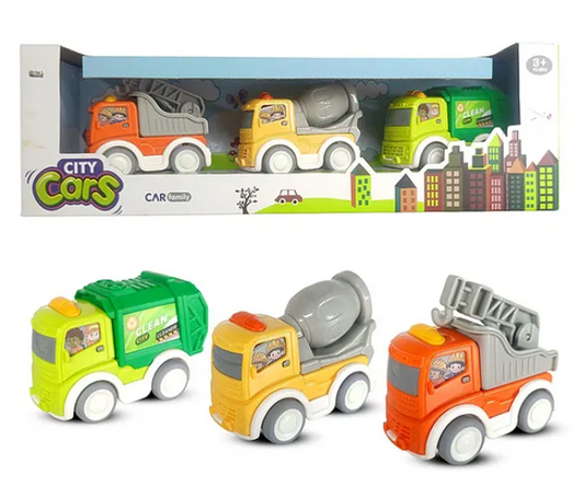 Pull Back Construction Vehicle Set Toy | Bulldozer, Mixer & Dump Truck for Kids | Fun Entertainment Kids Toys Pack of 3 - Multicolor