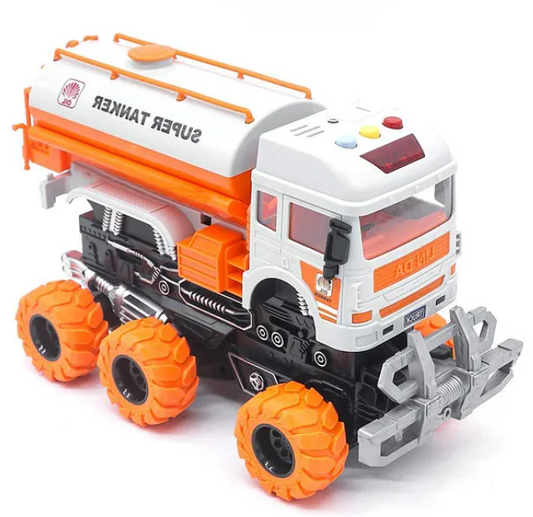 6x6 Friction Super Tanker Truck Toy - Orange