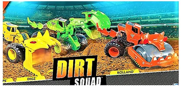 Dinosaur Model Construction Dessert Cruiser, Sand Buggy Unbreakable Truck Rock Crawler 4X4 Wheel Vehicles Dirt Squad Steamroller Monster Truck with Moving Parts for Kids (Pack of 3) Color May Vary