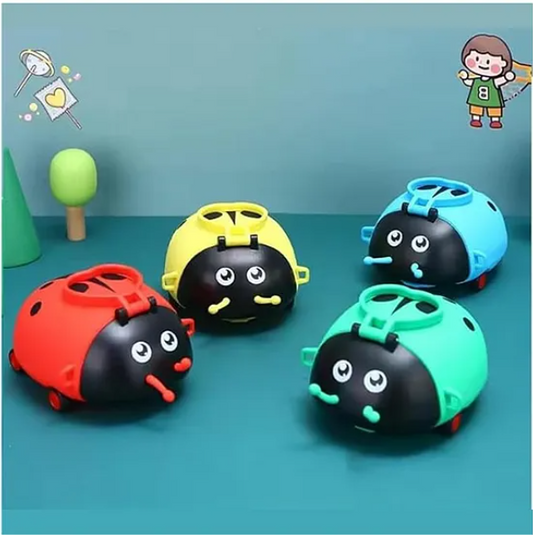 Bug Shaped Water Bottle for Kids 550 ML Leak-Proof Water Bottle with Moving Wheels, Straps And Sipper