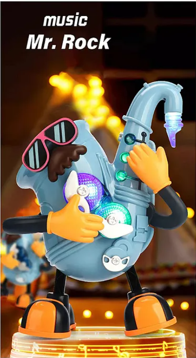 Musical Toy Mr. Rock Musical Cartoon Robot Singing And Dancing Toy With Lights And Music For Kids - Multicolor