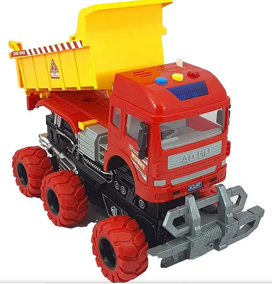 Friction Powered Dumper Truck Toy - Red & Yellow