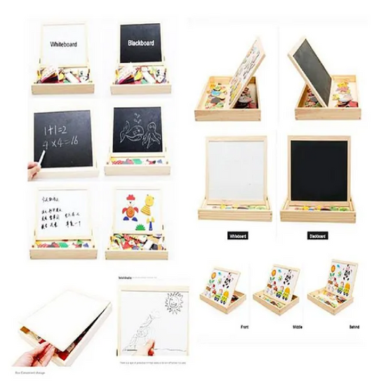 Wooden Montez Magnetic Jigsaw - Beige & Multi Colour