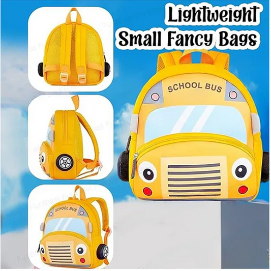 Cartoon Theme School Bag Lightweight for Preschool & Nursery Kids Premium Design Bag For Kids Best For Pre School Kindergartens Picnic And Holidays - Multicolor Height 9.8 Inches