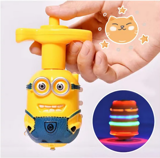 Minion Flashing Spinning Tops With LED Lights And Music For Kids - Multicolor
