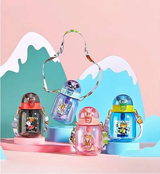 Beautiful Bear Design Water Bottle, BPA-Free for Kids 600 ML Color May Vary