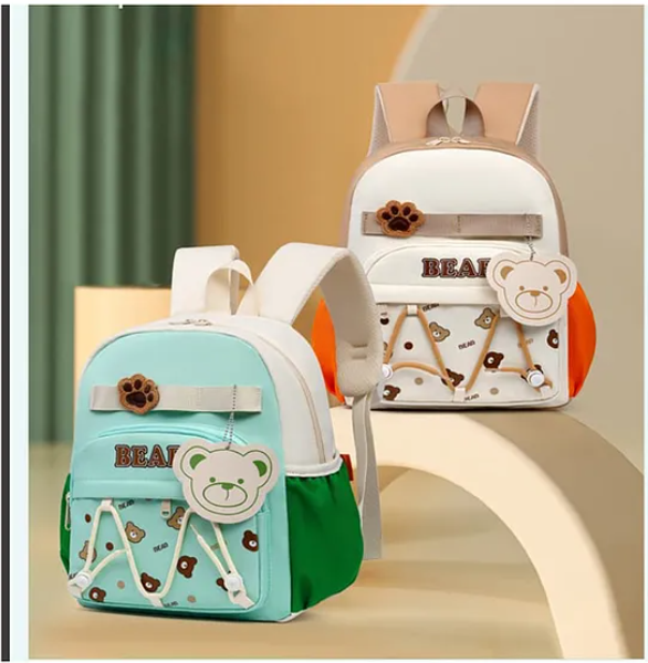 School Bags Cute Bear Paw Theme Backpack For Kids With Adjustable Straps Premium Design Bag For Kids Best For School Picnic Holidays - Height 12 Inches