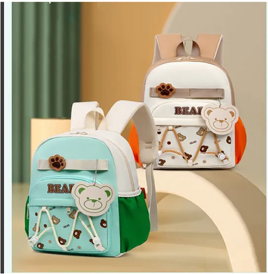 School Bags Cute Bear Paw Theme Backpack For Kids With Adjustable Straps Premium Design Bag For Kids Best For School Picnic Holidays - Height 12 Inches