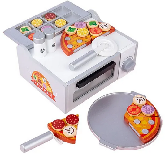 Wooden Pizza Oven Toys For Kids Cooking Educational Game Pizza Toy Fun Entertainment Enjoyable Role Pretend Play Kids Toys Multicolor
