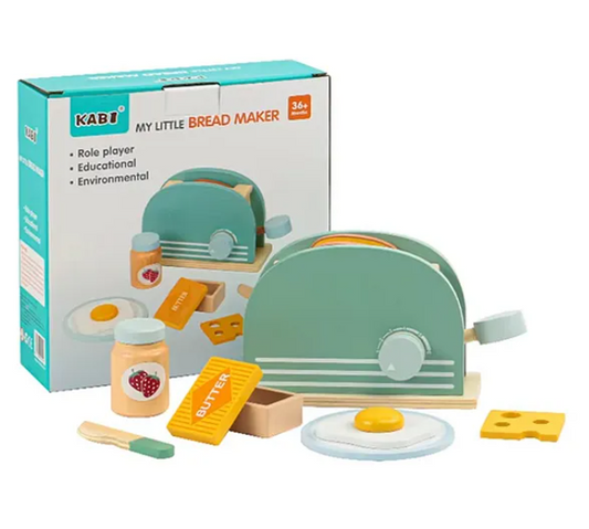Wooden My Little Bread Maker Toys For Kids Educational Montessori Toys Fun Entertainment Enjoyable Role Pretend Play Kids Toys Multicolor