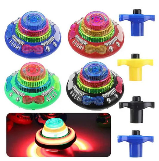 Yamama Super Spinning Launcher Top With Flashing Led Light and Music Electric - Green