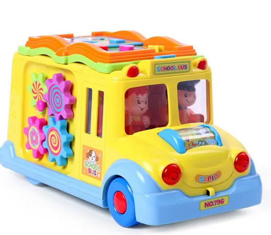 Multi Activity School Bus with Light & Music- Multicolor