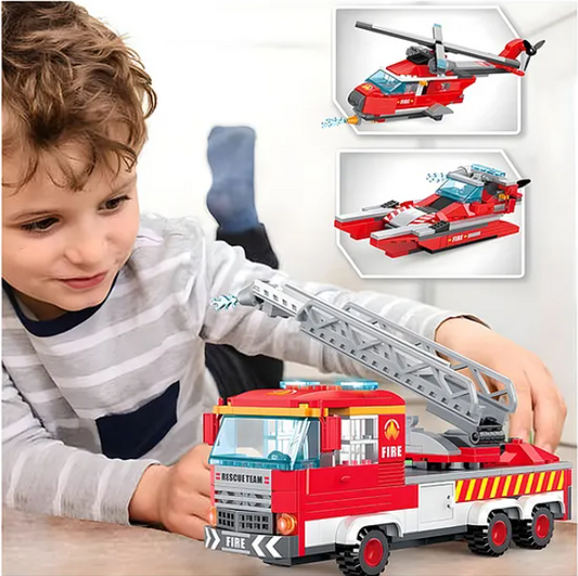 Building Blocks 3 In 1 Fire Truck Bricks Blocks Toys For Kids Fun And Educational Toys For Kids Fire And Rescue Truck Blocks 249 Pcs Multicolor