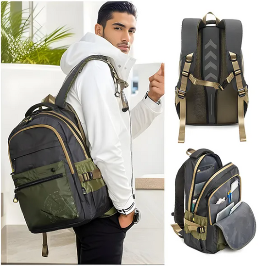 Backpacks Large Capacity Light Weight Laptop Stylish Durable Water-resistant Backpack With Adjustable Straps Premium Design Bag For School College Office Travel Hiking Backpacks (Height 18 Inch - Multicolor)