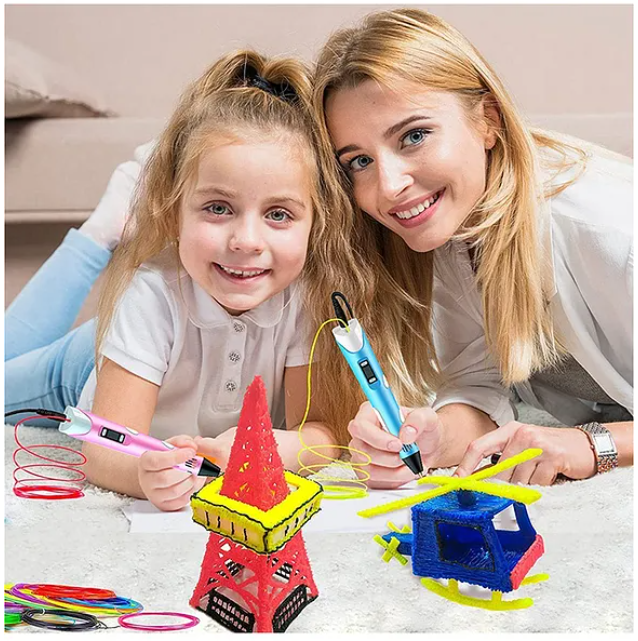3D Printing Doodle Drawing Pen With ICD Screen And Filaments For Kids And Adults Color May Vary