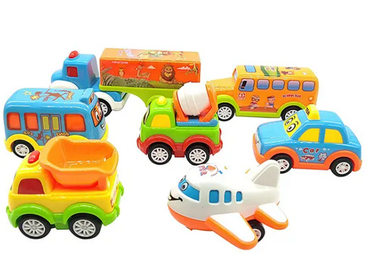 Unbreakable Mini Fun Autos Toys Friction Power Cars Set for Kids Pack of 7 Pieces Color May Vary