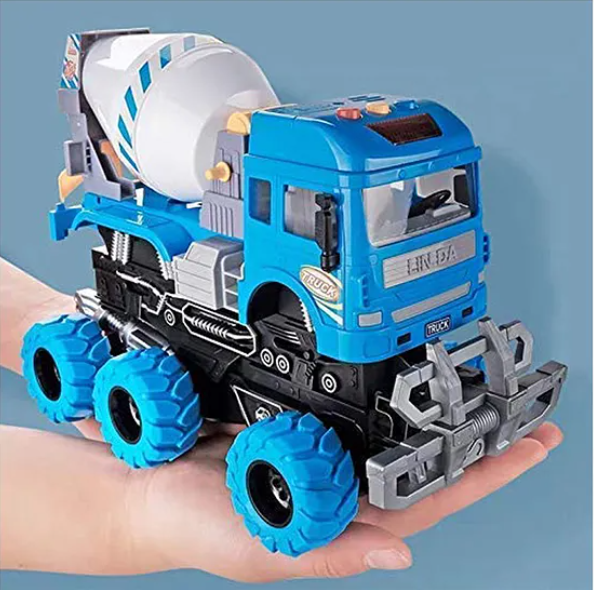 6x6 Friction Cement Mixer Truck Toy - Blue