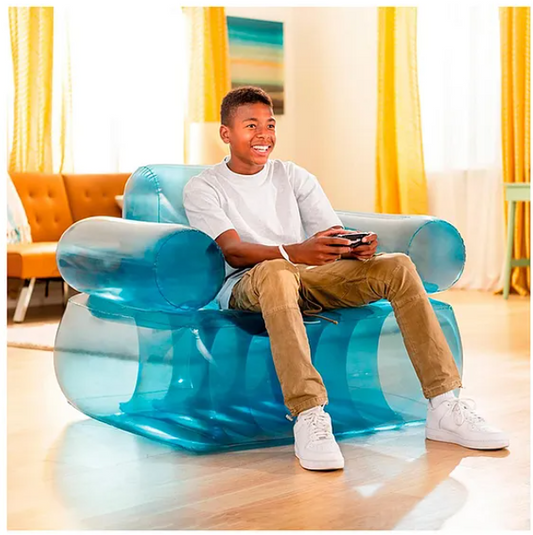 Inflatable Blue Armchair Transparent Sofa Inflatable Armchair Intex Air Furniture Blue