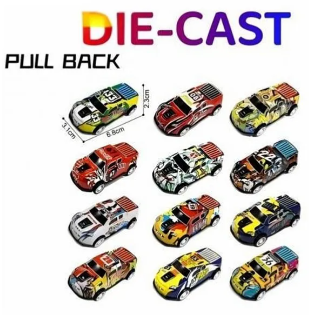 24 Pcs Colorful Alloy Metal Die-cast Pull Back Powered Racing Car Toys For Kids Fun Entertainment Engaging Kids Toys Multicolor