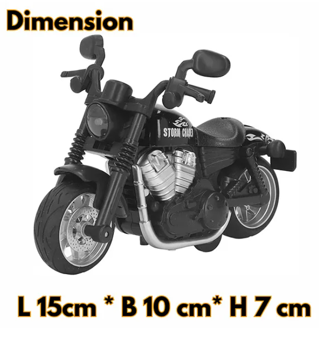 1/16 Scale Alloy Die-cast Pull Back Powered Motorcycle Bike